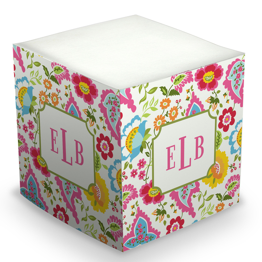 Bright Floral Sticky Memo Cube